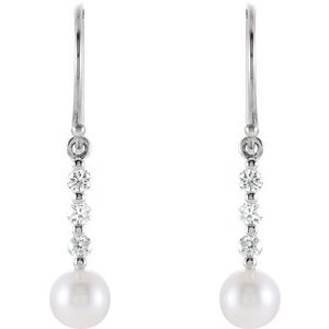 Accented Pearl Bar Earrings
