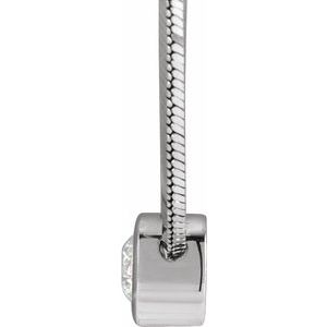 14K White Gold 1/4 CTW Natural Diamond Solitaire 18" Necklace