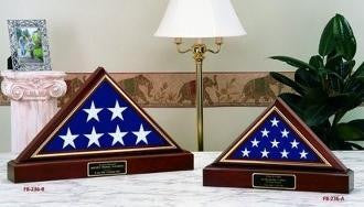 American Flag with Pedestal Display Case - Size 5' x 9 1/2'