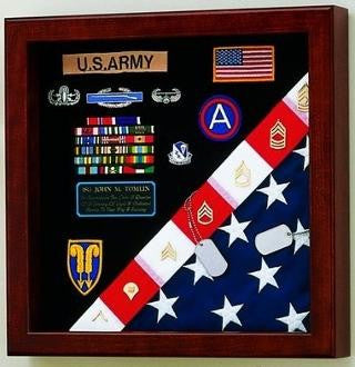Flag Medals Display Case American Made Houses a Memorial - 5'x9 1/2' flag