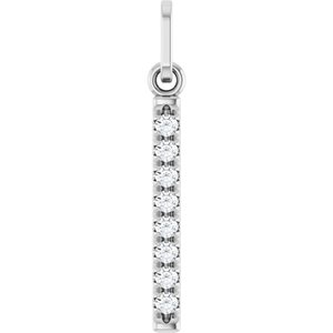 Platinum 1/8 CTW Natural Diamond Bar Pendant