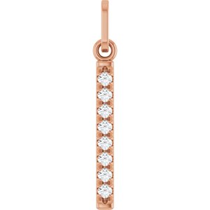 14K Rose Gold 1/8 CTW Natural Diamond Bar Pendant