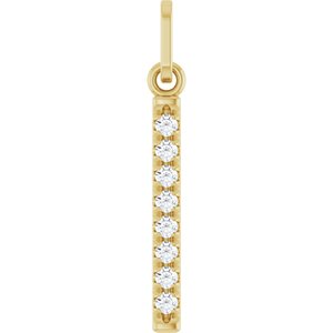 14K Yellow Gold 1/8 CTW Natural Diamond Bar Pendant