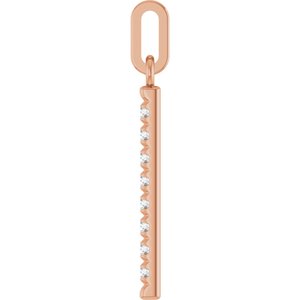 14K Rose Gold 1/8 CTW Natural Diamond Bar Pendant