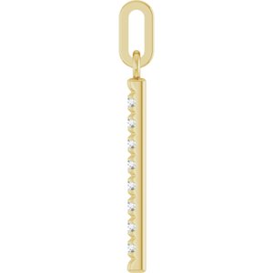 14K Yellow Gold 1/10 CTW Lab-Grown Diamond Bar Pendant
