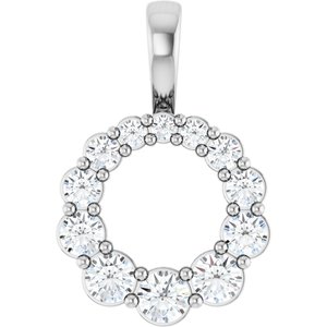 Platinum 1/3 CTW Natural Diamond Graduated Circle Pendant