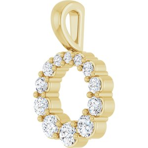 14K Yellow Gold 1/3 CTW Natural Diamond Graduated Circle Pendant