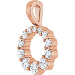 14K Rose Gold 1/3 CTW Natural Diamond Graduated Circle Pendant