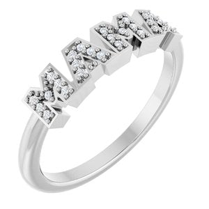 Platinum .06 CTW Natural Diamond Mama Ring