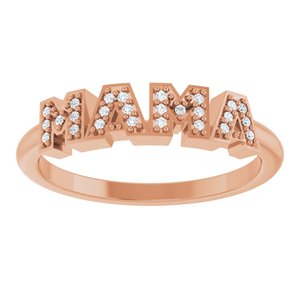 14K Rose Gold .06 CTW Natural Diamond Mama Ring
