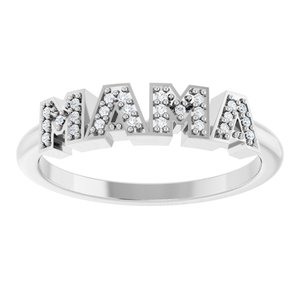 Sterling Silver .06 CTW Natural Diamond Mama Ring