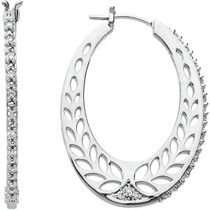 14K Yellow Gold 1/6 CTW Natural Diamond Hoop Earring