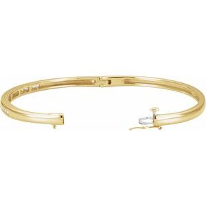 14K Yellow Gold 5/8 CTW Natural Diamond Bangle 6 1/2" Bracelet