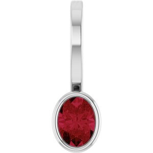 Platinum Natural Ruby Solitaire Charm/Pendant