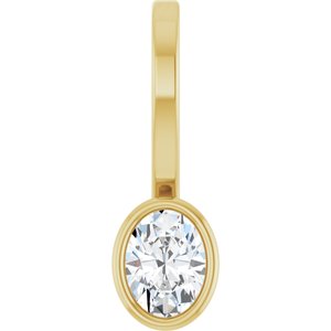 14K Yellow Gold 4x3 mm Oval Solitaire Charm/Pendant Mounting