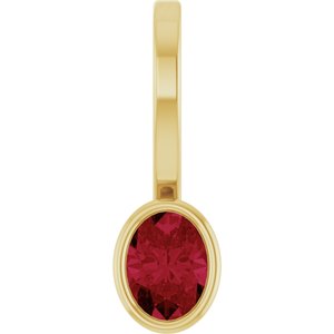 14K Yellow Gold Natural Ruby Solitaire Charm/Pendant
