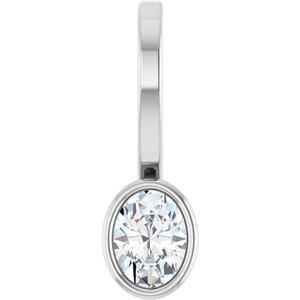 14K White Gold 1/6 CT Natural Diamond Solitaire Charm/Pendant