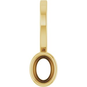 14K Yellow Gold 4x3 mm Oval Solitaire Charm/Pendant Mounting – image 2