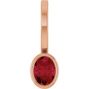 14K Rose Gold Natural Ruby Solitaire Charm/Pendant