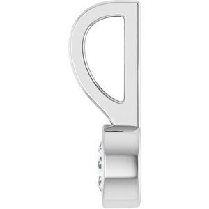 14K White Gold Natural White Sapphire Solitaire Charm/Pendant – image 3