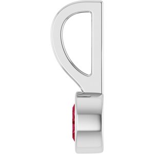 Sterling Silver Natural Ruby Solitaire Charm/Pendant – image 3