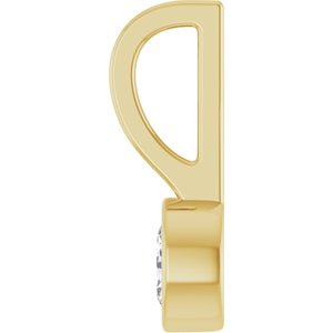 14K Yellow Gold 4x3 mm Oval Solitaire Charm/Pendant Mounting – image 5