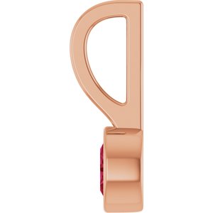 14K Rose Gold Natural Ruby Solitaire Charm/Pendant – image 3