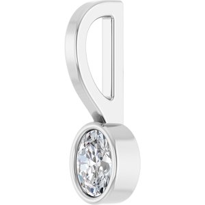 14K White Gold 1/6 CT Lab-Grown Diamond Solitaire Charm/Pendant – image 2