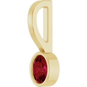 14K Yellow Gold Natural Ruby Solitaire Charm/Pendant – image 2