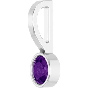 Sterling Silver Natural Amethyst Solitaire Charm/Pendant – image 2