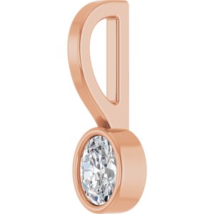14K Rose Gold 1/6 CT Natural Diamond Solitaire Charm/Pendant – image 2