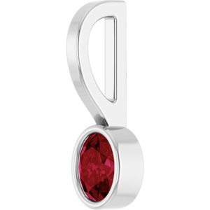 Platinum Natural Ruby Solitaire Charm/Pendant – image 2
