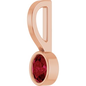 14K Rose Gold Natural Ruby Solitaire Charm/Pendant