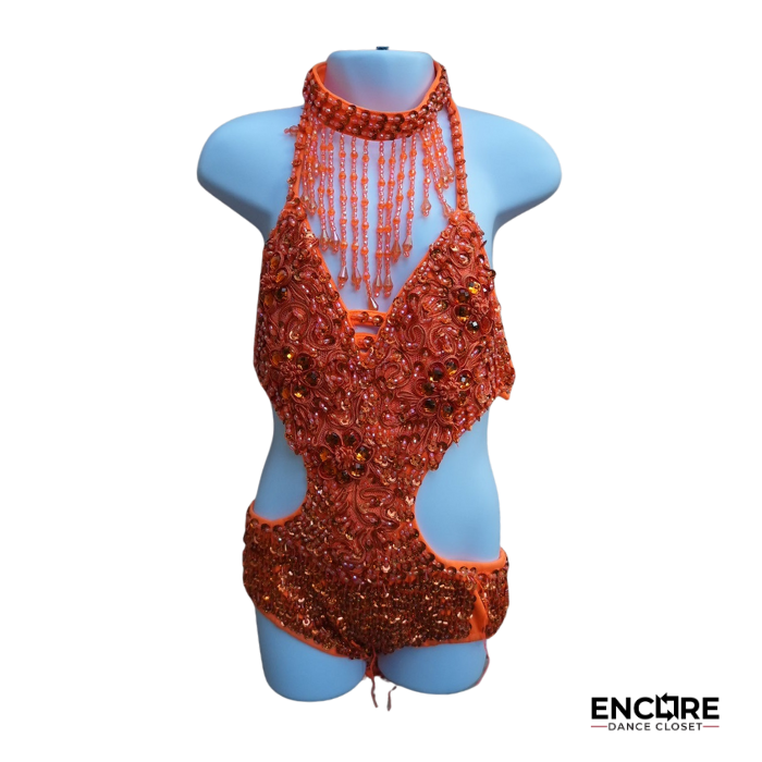 Fiery Tangerine Cutout Jazz Costume