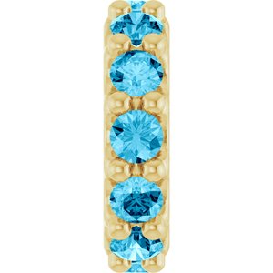18K Yellow Gold-Plated Sterling Silver Natural Aquamarine Spacer Charm/Pendant