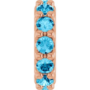 14K Rose Gold Natural Aquamarine Spacer Charm/Pendant