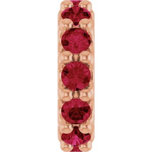 14K Rose Gold Natural Ruby Spacer Charm/Pendant