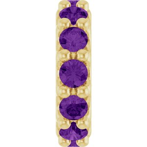 18K Yellow Gold-Plated Sterling Silver Natural Amethyst Spacer Charm/Pendant