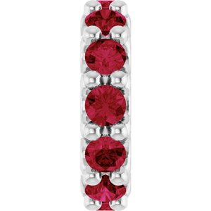 14K White Gold Natural Ruby Spacer Charm/Pendant
