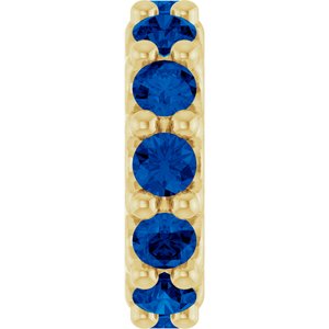 18K Yellow Gold-Plated Sterling Silver Lab-Grown Blue Sapphire Spacer Charm/Pendant