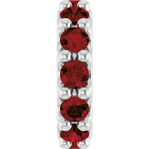 14K White Gold Natural Mozambique Garnet Spacer Charm/Pendant
