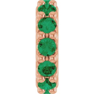 14K Rose Gold Natural Emerald Spacer Charm/Pendant
