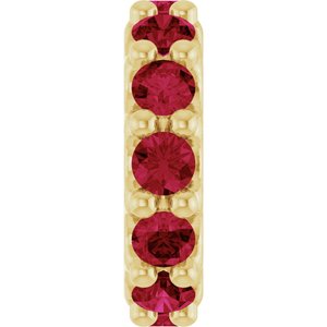 18K Yellow Gold-Plated Sterling Silver Lab-Grown Ruby Spacer Charm/Pendant