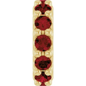18K Yellow Gold-Plated Sterling Silver Natural Mozambique Garnet Spacer Charm/Pendant