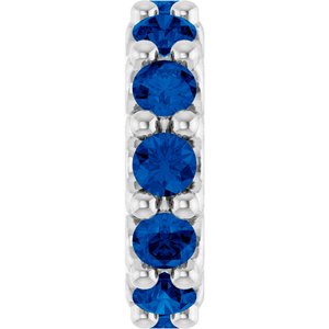 Sterling Silver Natural Blue Sapphire Spacer Charm/Pendant