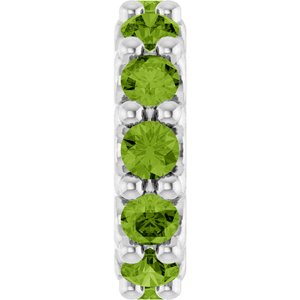 Platinum Natural Peridot Spacer Charm/Pendant