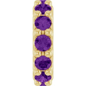 14K Yellow Gold Natural Amethyst Spacer Charm/Pendant