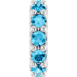 Platinum Natural Aquamarine Spacer Charm/Pendant