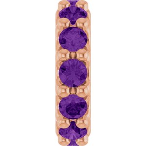 14K Rose Gold Natural Amethyst Spacer Charm/Pendant