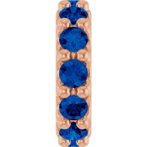 14K Rose Gold Natural Blue Sapphire Spacer Charm/Pendant